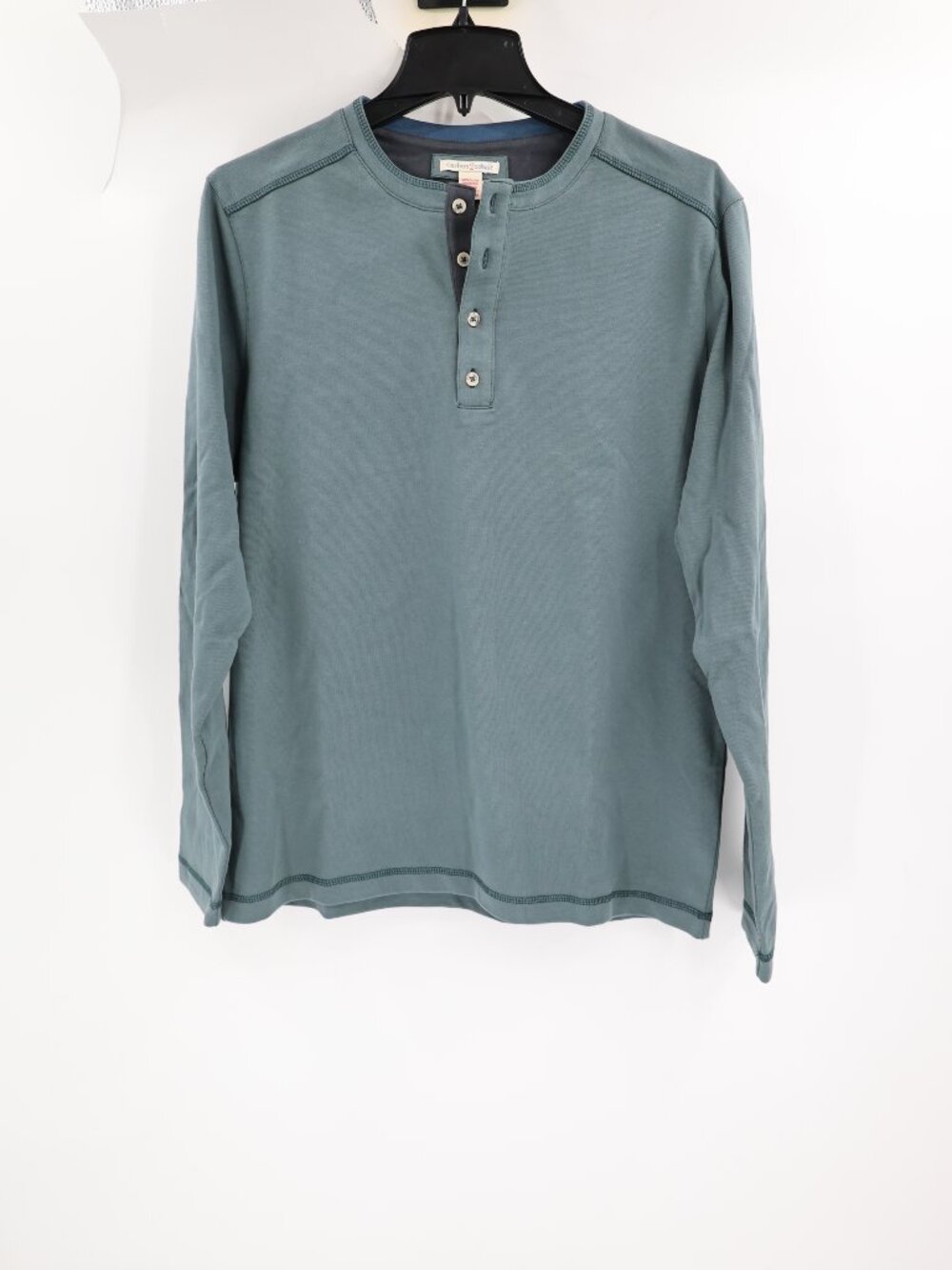 Carbon 2 Cobalt Henley Shirt Mens medium Long Sleeve Double Layer Casual thick